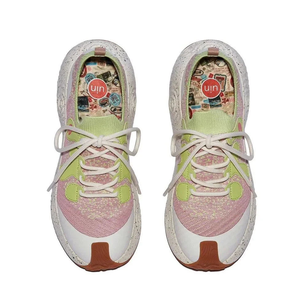 UIN Women's Platform Casual Comfortable Fashion Sneaker (Raspberry Matcha Brava)